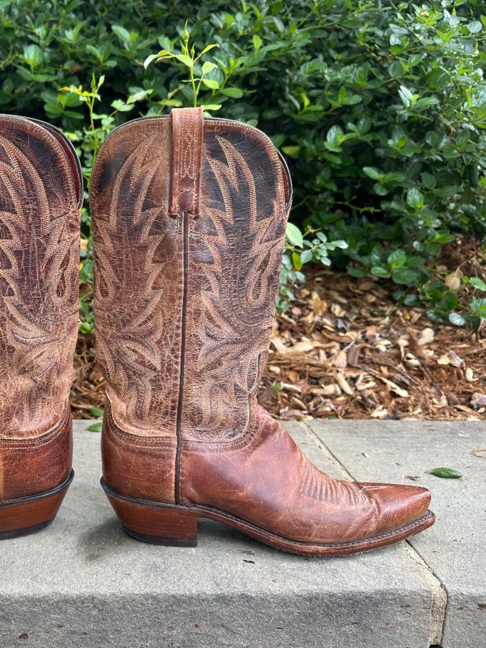 LUCCHESE 1883 Leather Cowboy Boots 8 - Picture 5 of 16